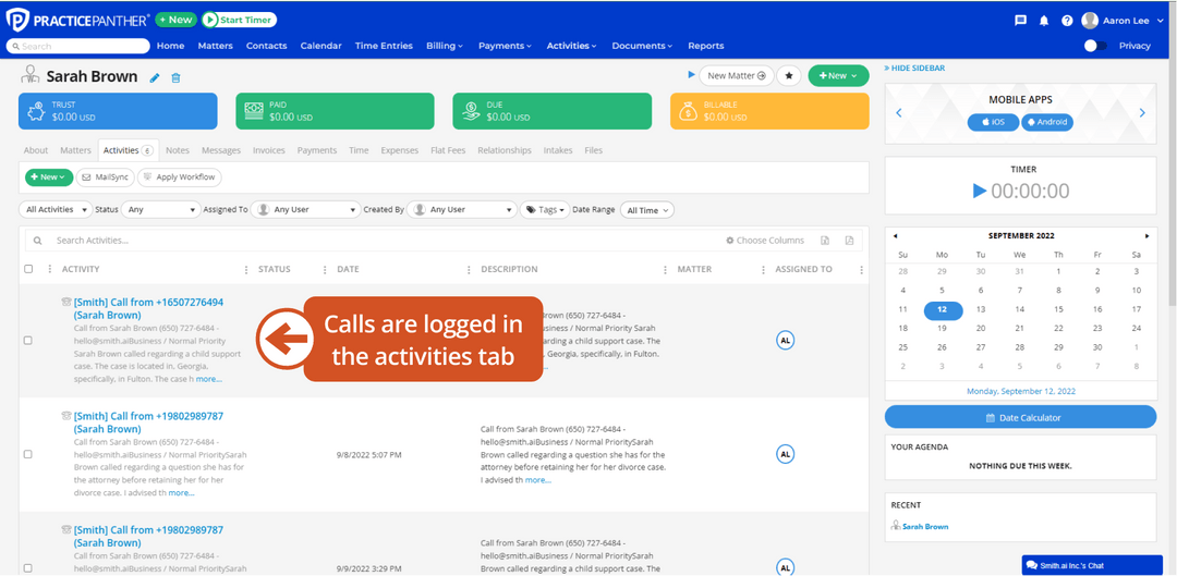 Virtual Receptionists Live Chat That Integrates With PracticePanther